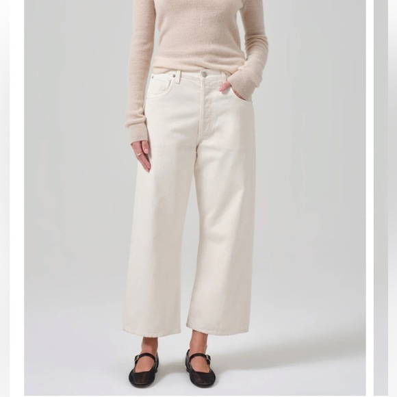 new Citizens of Humanity gaucho wide leg barrel jeans in ecru marzipan wash - Picture 1 of 10